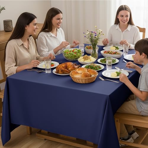 10 Pack Navy Blue Tablecloths for Rectangle Tables (Navy Blue / 60x120 In, 10 Pack)