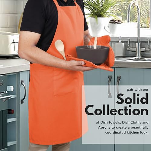 4 Piece Set 2 Oven Mitts & 2 Potholders (Orange)