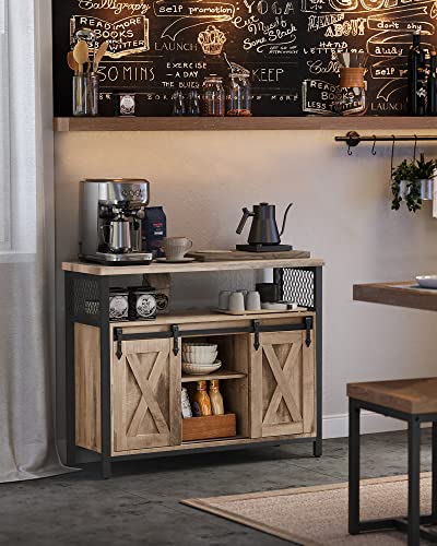 Buffet Cabinet (Without Power Outlet and Light / 13"D x 39.4"W x 31.5"H / Camel Brown + Ink Black)