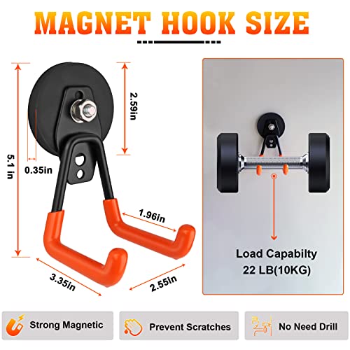 Heavy Duty Magnetic Garage Hook (Middle/4 PCS Magnetic Hooks)