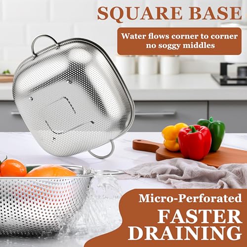 4QT Square Stainless Steel Colander (4QT)
