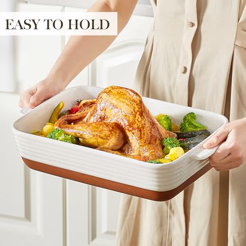Large 9x13 Ceramic Baking Dish with Handles