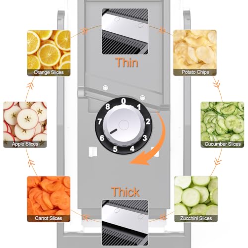 Safe Mandoline Slicer For Kitchen (Gray+White)