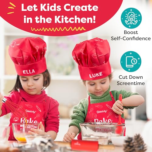 Adjustable Kids Chef Hat & Apron for Boys & Girls