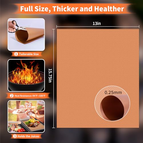 Grill Mats for Outdoor Grill (Copper 7pcs)