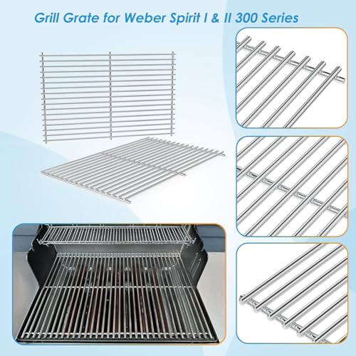 7639 17.5" Grill Grates Replacement for Weber GS4 Spirit II 300 Series (17 1/2" x 11 7/8"SS)