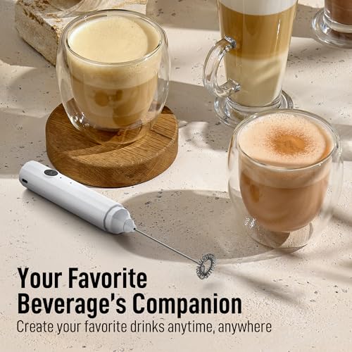 Zulay Froth N Go Milk Frother (All Must Go Diamond White / Rechargeable Frother)