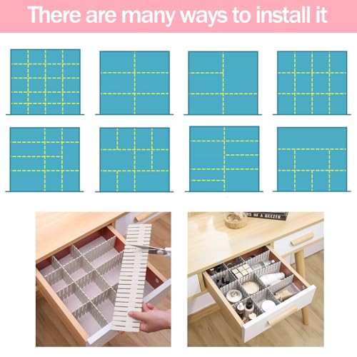40Pcs Grid Drawer Dividers (White)