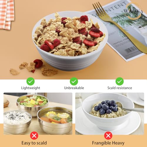 Wheat Straw Bowls Set of 8 (26 oz / White)
