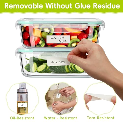 600 Blank Removable Freezer Labels with Perforation Line for Easy Distribution and Use. Waterproof and Oil (600 Pcs - 1 "x 3")