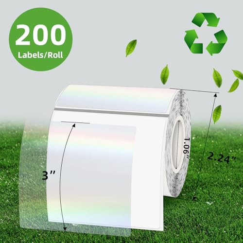 3 Inch Square Transparent Thermal Label Stickers (Holographic Transparent / square-3 inch)