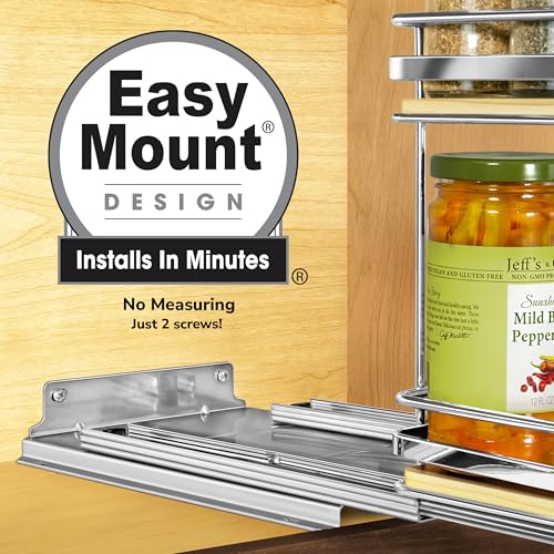 lite™ Pull Out Spice Organization for Cabinets (Wood / 8-1/4" - 2 Tier)