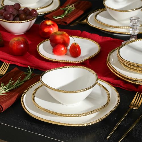Christian Siriano Akoya Porcelain Dinnerware Set (White / 12-Piece - Service for 4)