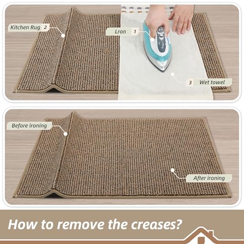 Kitchen Rugs and Mats 2PCS Non (Taupe / 20"x32"+20"x48" (Rectangular))