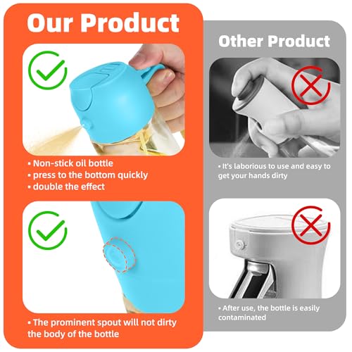 16oz 470ml Glass Olive Oil Sprayer for Cooking (Sky Blue)