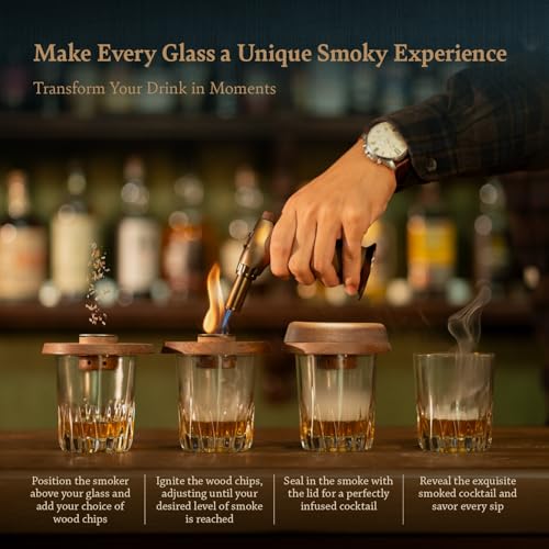 Cocktail Whiskey Smoker Kit with Torch