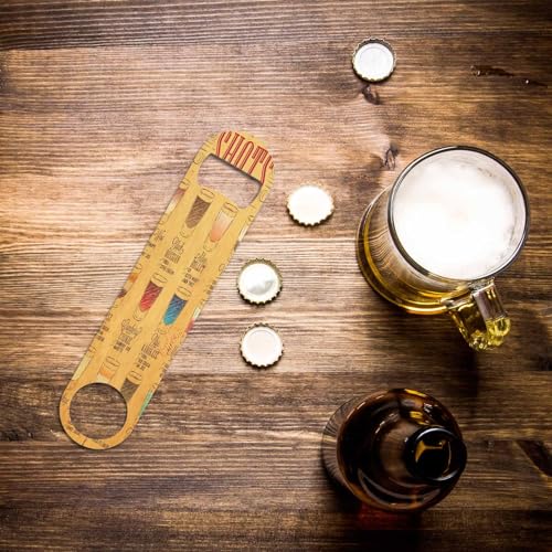 Shots Menu Stainless Steel Bottle Opener Drinks with Names Cocktail Glass Mix Color Striped Sketch Line Flat Beer Bottle Opener Keychain for Home Kitchen Bar Restaurant Party Birthday Gift (Shots Menu)