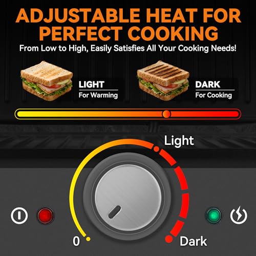 Baker’s Friend Panini Grill Press Sandwich Maker (Metallic gray)