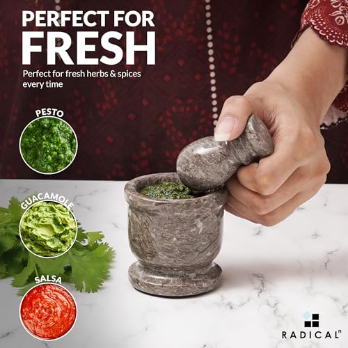 Marble Mortar and Pestle Set Small Spice Grinder & Herb Grinder