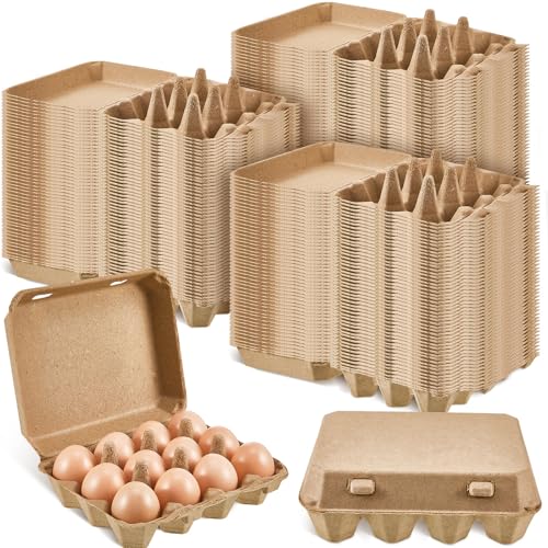 150 Pcs Egg Cartons Bulk 3x4 Style Egg Storage Containers Holder for Fresh Duck Quail Storage Kitchen Family Farmhouse (3x4 / Natural Color)