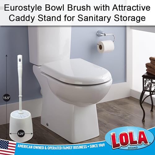 Classic Toilet Brush and Compact Space Saving Holder Set (Classic Toilet Brush & Holder / 2 Pack)