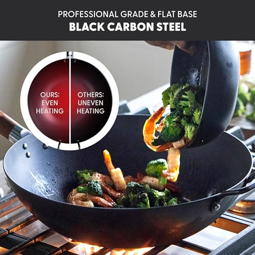 Carbon Steel Wok 14” (Black / 14" Wok Pan)