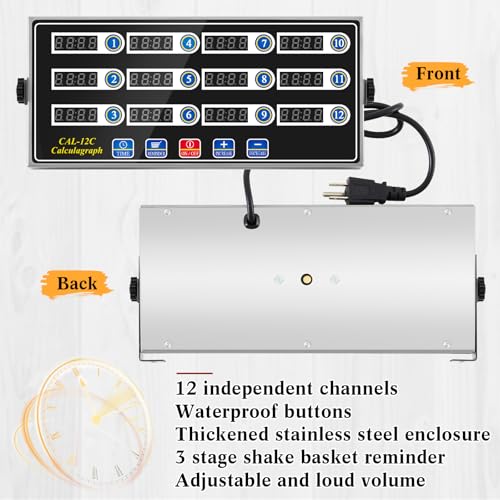 3 Pack 12 Channel Kitchen Timers for Cooking (12 Channel)