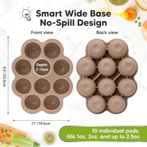 Silicone Food Freezer Trays with Lid (Chai Latte)
