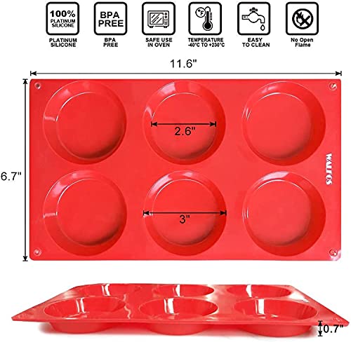 Silicone Whoopie Pie Baking Pans (Muffin Top Pan / 2 Pcs: 6 Cups, Regular)