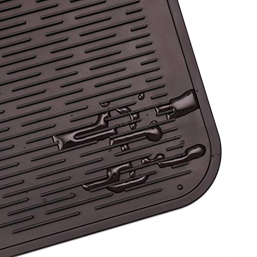 Silicone Dish Drying Mat for Multiple Usage (Coffee / 18"L x 16"W)