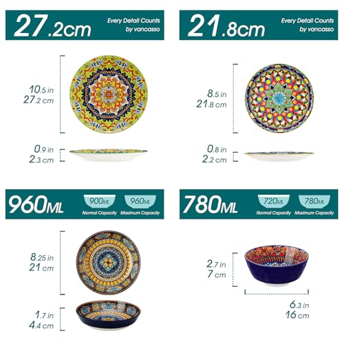 24 Pieces Plates and Bowls Set (Service for 6 (24 PCS))