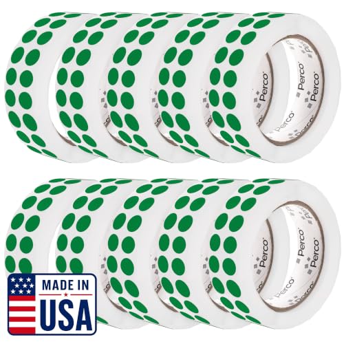 Green Perforated Round Circle Dot Sticker 1 (Green - Dark / 0.5 Inch)