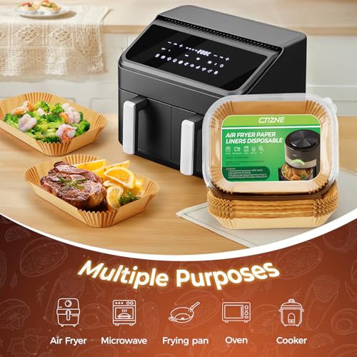 200PCS Air Fryer Paper Liners for Ninja Dual Airfryer & bella Slim (8.5*5.5)