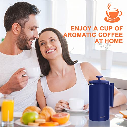 French Press Coffee Maker (Blue / 34 oz)