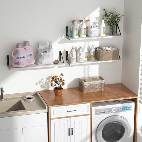 Floating Shelves for Wall (White / 27.56"W x 5.9"D x 5.4"H,Set of 3)