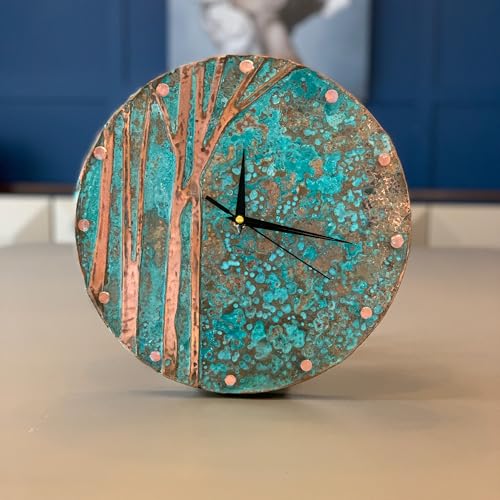 Handmade Copper Wall Clock Artisan Touch in Every Piece (Time Circles Tree / 20)