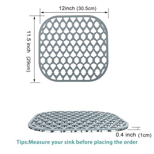 Silicone Kitchen Sink Protectors Mats (Gray (1 Pack))