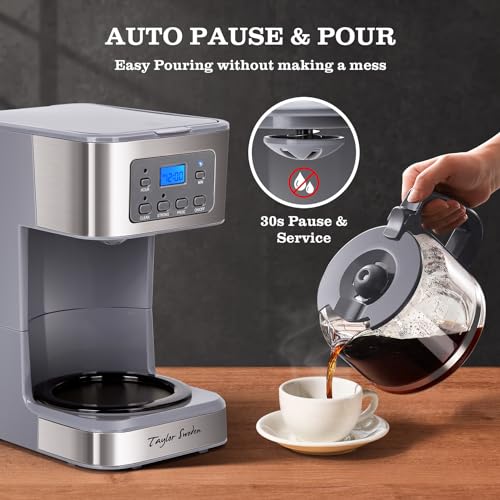 12 Cup Programmable Coffee Maker (Gray)