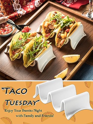 Taco Holder Porcelain Taco Tray with Handles (Medium)