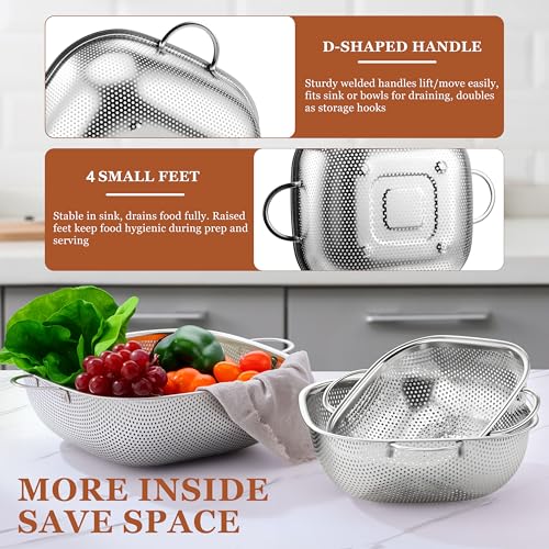 4QT Square Stainless Steel Colander (4QT)