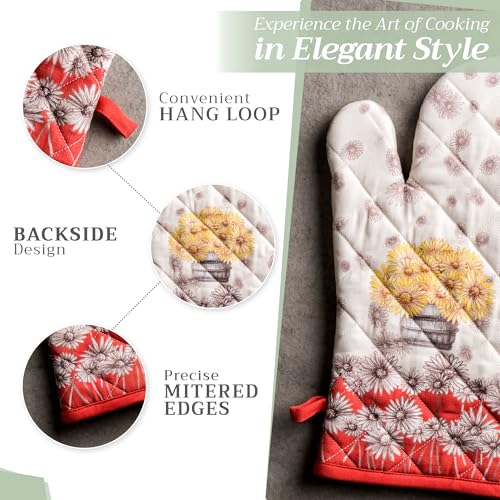 Maison d'Hermine Oven Gloves 100% Cotton Oven Mitt (109 - Bagatelle / 7.5" x 13" (Oven Mitt))