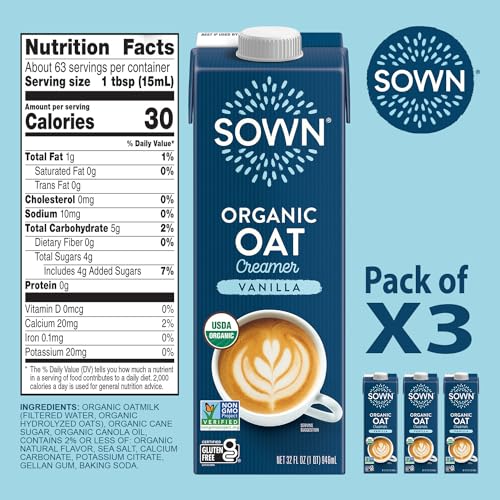 Organic Oat Creamer Vanilla (32 Fl Oz (Pack of 3))