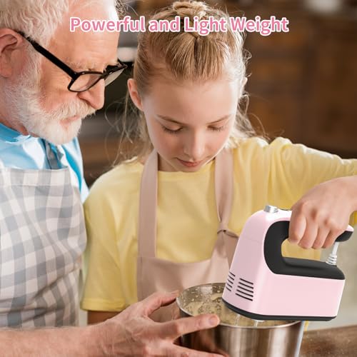 9 Speed Digital Hand Mixer Electric (Pink/Black)