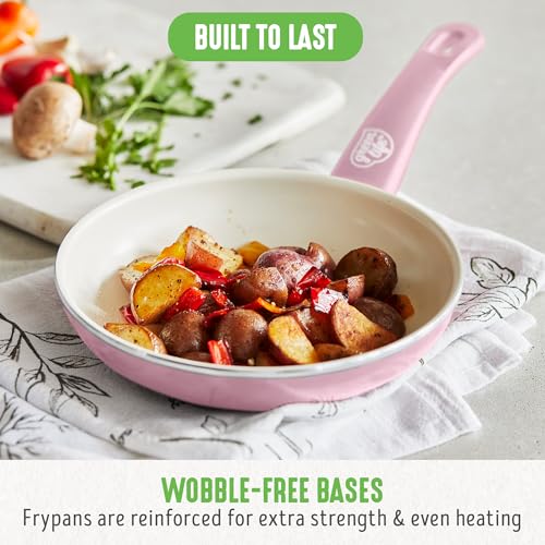 Soft Grip 8” Frypan Skillet and Spatula Breakfast Cookware Set (8" Frypan + Spatula / Pink)