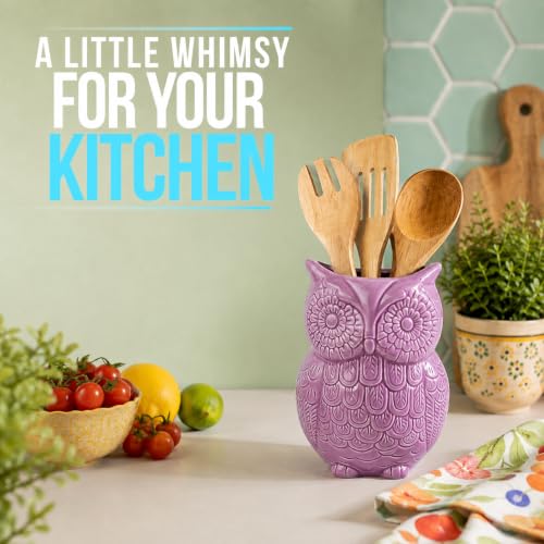 Purple Owl Utensil Holder (Purple)