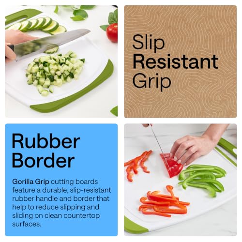 BPA Free Reversible Kitchen Cutting Board (Lime/White / Large (Pack of 3))