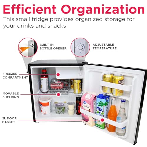Black Retro Mini Refrigerator (Black)