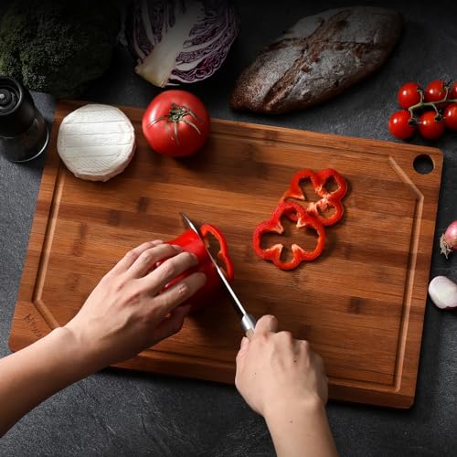 Wood Cutting Boards for Kitchen (Brown / 18"L x 12"W)