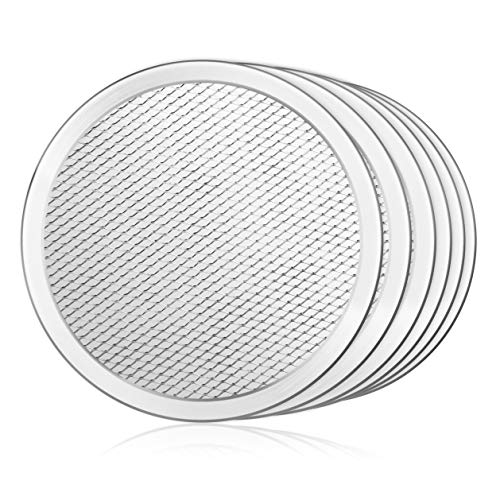 Restaurant Grade Seamless Aluminum Pizza Baking Screen (8-Inch / Silver)