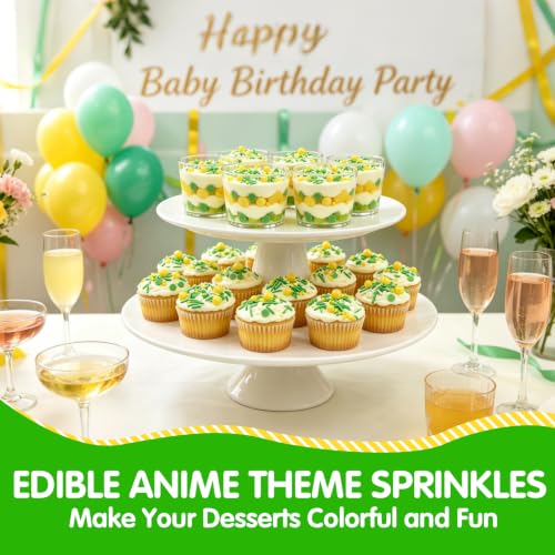 Edible Green Yellow White Sprinkles (Yellow Green Mix)